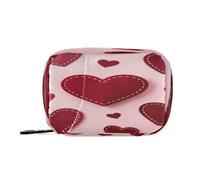 Valentine's Red Heart Travel Bag with Detachable Compartments Reusable Pill Organizer 2 Times a Day for Purse