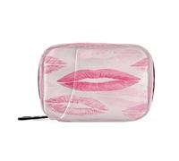 Valentine's Red Lips Medication Bags with Detachable Compartments Attachable Pill Organizer Large for Purse