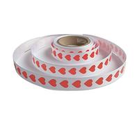 Valentines Ribbon 15mm x 5 Metre Roll 3 Designs to Choose from White Ribbon/Red Print (Hearts)