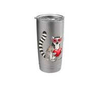 Valentine's Ring-Tailed Lemur Red Heart Love Stainless Steel Insulated Tumbler