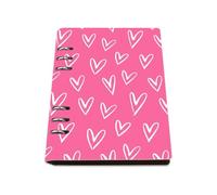Valentines Romantic Hearts Notebook, Pu Leather Notebooks A5, Lined Paper Aesthetic Notebook 180Pages/90Sheets, Workbook for Office, Lined Book for Meeting, Office Paper Products Journal Diary