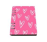 Valentines Romantic Hearts Notebook, Pu Leather Notebooks, Lined Paper A5 Notebook Lined 180Pages/90Sheets, Notepad A5 for School, Workbook for Men, University Stationery Journal Diary