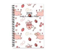 Valentines Romantic Pink Love Hearts Cats 2026 Journal A5 To Do List Notebook Planner Daily Mens Diary Diary Journal 2026 for Homework Week To View Monthly Year Planner with Dotted Line Note Page Slim