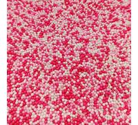 Valentines Sprinkles Pink and White Nonpareils Sprinkles Edible Mini Pearl Sprinkle for Cake Decorations, Baking, Ice Cream, Cookies, Donuts and Lollipops - 2mm Sugar Pearls 3.88oz