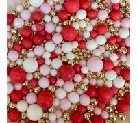 Valentines sprinkles red pink gold cakes cupcake edible toppers sprinkle mix blend pearls party decoration bake baking biscuits cake topper balls xmas BERRY CUTE