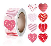 Valentines Stickers for Scrapbooking,Love Heart Stickers with Various Patterned Theme Party Supplies Use for Cards Envelopes Walls,Romantic Valentines Card Gift Envelopes Decoration Self-Adhesive