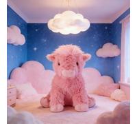 Valentines Stuffed Animal Highland Cow Strawberry Pink Highland Cow Plush Soft Pink & White Spotted Cow Plush Huggable Stuffed Cow Teddy Pillow Gifts for Girlfriend (#A Pink_25 cm)