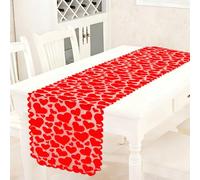 Valentines Table Cloth | Valentines Table Decorations Runners with Red Heart Love for Home Wedding Party Suppiles,Romatic Oranment for Home ISpecial Occasions ndoor and Outdoor Decoration