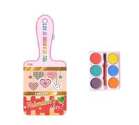 Valentines Watercolor Paint Set With Valentines Card For Kids Classroom Exchange 6 Color Watercolor Paint With Brush Fun Valentine Alternatives