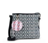 Valentino by Mario Valentino Womens VL2007 Crossbody Bag with Coin Purse Chevron Pattern Blue - One Size - Black
