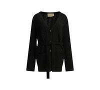 Valentino Garavani cable-knit belted cardigan - Black XS-S-M