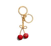 Valentino Garavani Chez Valentino metal and enamel bag charm with key ring - Red One Size