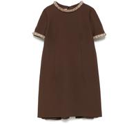 Valentino Garavani crystal-embellished crepe mini dress - Brown 40-42