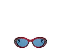 VALENTINO GARAVANI EYEWEAR crystal-embellished oval-frame sunglasses - Red 50