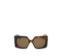 VALENTINO GARAVANI EYEWEAR V Logo geometric-frame sunglasses - Brown OS