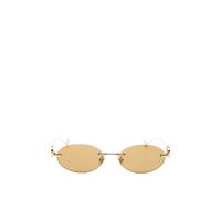 VALENTINO GARAVANI EYEWEAR V-logo oval-frame sunglasses - Gold 53