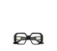 VALENTINO GARAVANI EYEWEAR VLogo crystal-embellished geometric-frame glasses - Black 51