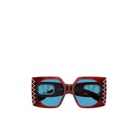 VALENTINO GARAVANI EYEWEAR VLogo crystal-embellished square-frame sunglasses - Red 55