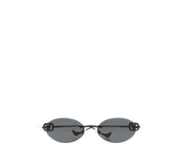 VALENTINO GARAVANI EYEWEAR VLogo rimless oval-frame sunglasses - Black OS