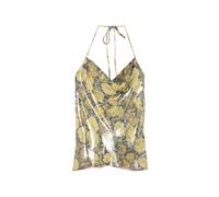 Valentino Garavani floral-print cowl-neck blouse - Yellow 40-42