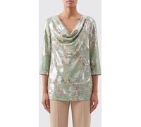 VALENTINO GARAVANI Floral-Print Silk Blouse with Draped Neckline - Size: 42 - female
