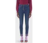 VALENTINO GARAVANI High-Waisted Skinny Jeans with Lace Inserts - Size: 29 - female