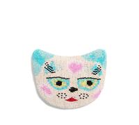 Valentino Garavani Le Chat De La Maison brooch in jacquard fabric with resin bead embroidery - Pink One Size