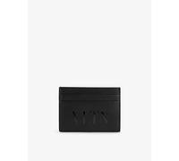 Valentino Garavani Mens Nero Logo-print Leather Card Holder 7.5x10cm