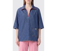VALENTINO GARAVANI Relaxed Fit Short-Sleeved Denim Shirt - Size: 46 - female