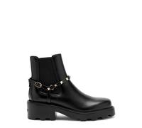 Valentino Garavani Rockstud Beatle Leather Ankle Boot - Black - 41 (IT41 / UK8)