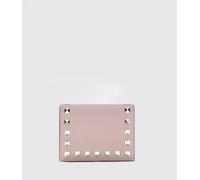 VALENTINO GARAVANI Rockstud Small Bifold Wallet in Grained Calf Leather with Studs - Size: OS - female