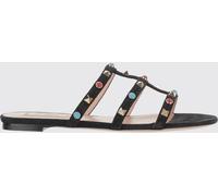 VALENTINO GARAVANI Rockstud Suede Sandals with Studs and Stones - Size: 36½ - female