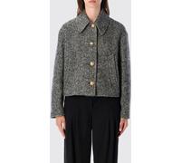 VALENTINO GARAVANI Single-Breasted Cropped Coat in Chevron Virgin Wool - Size: 40 - female
