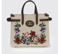 VALENTINO GARAVANI Small Antibes Floral Embroidered Linen Tote Bag