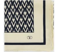VALENTINO GARAVANI Square Monogram Logo Print Silk Foulard Scarf - Size: OS - female