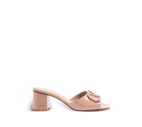 Valentino Garavani VLogo signature patent-leather slide sandal - Neutrals 35.5-36-36.5-37-38-38.5-39-39.5-40-40.5-41-41.5