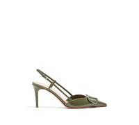 Valentino Garavani VLogo Signature patent-leather slingback pumps 80mm - Green 35-35.5-36.5-37-37.5-38-38.5-39-39.5-40.5-41-41.5-42