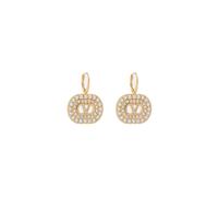 Valentino Garavani Vlogo Two-toned Crystal-embellished Drop Earrings - Gold - One Size