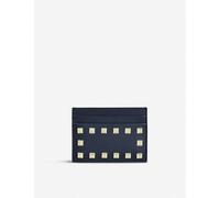 Valentino Garavani Womens Black Rockstud Studded Leather Card Holder