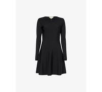 Valentino Garavani Womens Valentino Garavani Bow Long-Sleeves Knitted Mini Dress Nero S