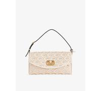 Valentino Garavani Womens Valentino Garavani Devain Small Pearl and Rhinestone Shoulder Bag Cream-Crystal/Sorbet