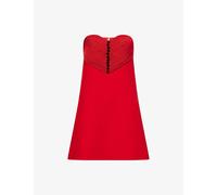 Valentino Garavani Womens Valentino Garavani Heart-Appliqué Strapless Wool and Silk Mini Dress Paris 6