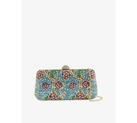 Valentino Garavani Womens Valentino Garavani Minaudière Flower Bead-Embellished Leather Clutch Bag Multicolor/Crystal