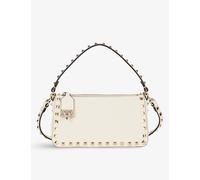 Valentino Garavani Womens Valentino Garavani Rockstud Spike Mini Leather Shoulder Bag Light Ivory