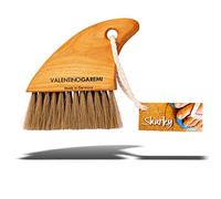 Valentino Garemi Sand Beach Cleaning Brush - Body Skin Feet Sand Remove Eliminate - Easy Beach Bag Clip - Genuine Soft Horse Hair, Shark Fin Design - Made in Germany
