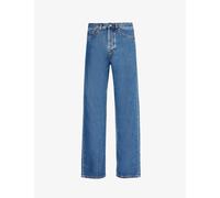 Valentino Mens Medium Blue Denim Brand-patch Contrast-stitch Regular-fit Straight-leg Jeans 33