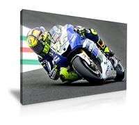 Valentino Rossi Canvas Moto GP Picture Art Print Best Gift For Motorcycle Racing The Doctor Fans Moern Home Gym Office Hotel Decoration (M: 60cm x 40cm)