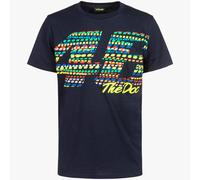 Valentino Rossi VR46 Moto GP Navy Heritage Front 46 The Doc Print Tee Shirt