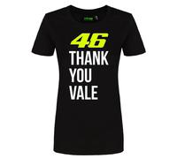 Valentino Rossi VR 46 T-Shirt THANK YOU VALE,Black,S,Woman