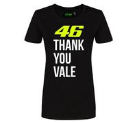 Valentino Rossi VR 46 T-Shirt THANK YOU VALE,Black,S,Woman